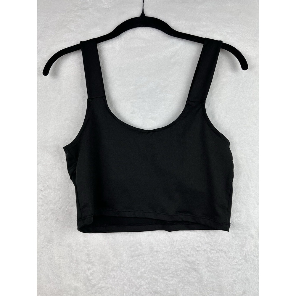 H&M Divided Womens Black V Neck Gathered Front Stretch Crop Top Bralette Size M - Picture 8 of 9